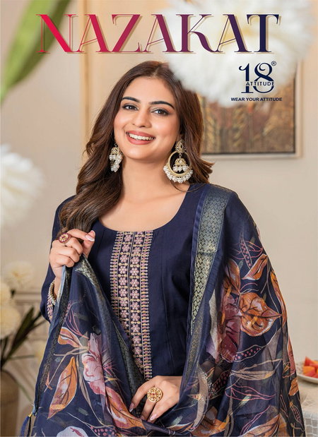 18 Attitude Nazakat Maslin Anarkali Kurti With Bottom Dupatta Suppliers In India